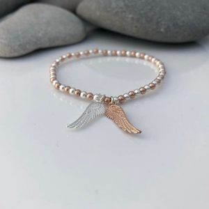 angel wing beaded stretch bracelet 5e4575f2