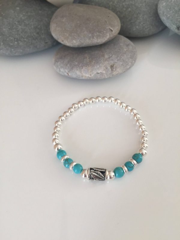 chunky sterling silver and turquoise bracelet 5e45b94f scaled