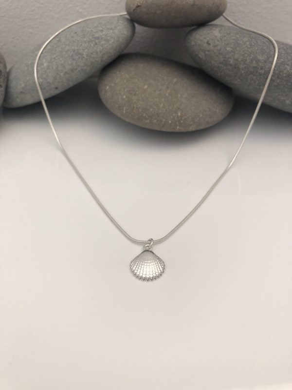 dainty sterling clam shell necklace 5e45c02a