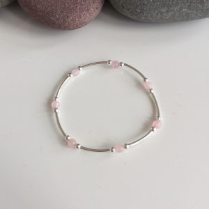 delicate rose quartz gemstone and sterling silver bracelet 5e45bf48
