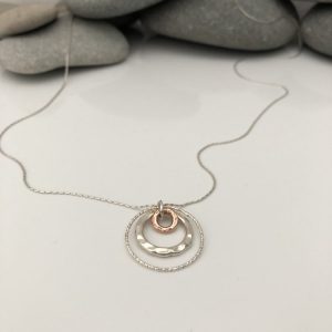 long silver necklace long necklace mixed metal circle necklace long silver charm necklace silver circle necklace long silver pendant 5e41671a