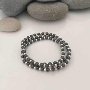 set of 3 silver and black gemstone stacker bracelets 5e45a7fe scaled