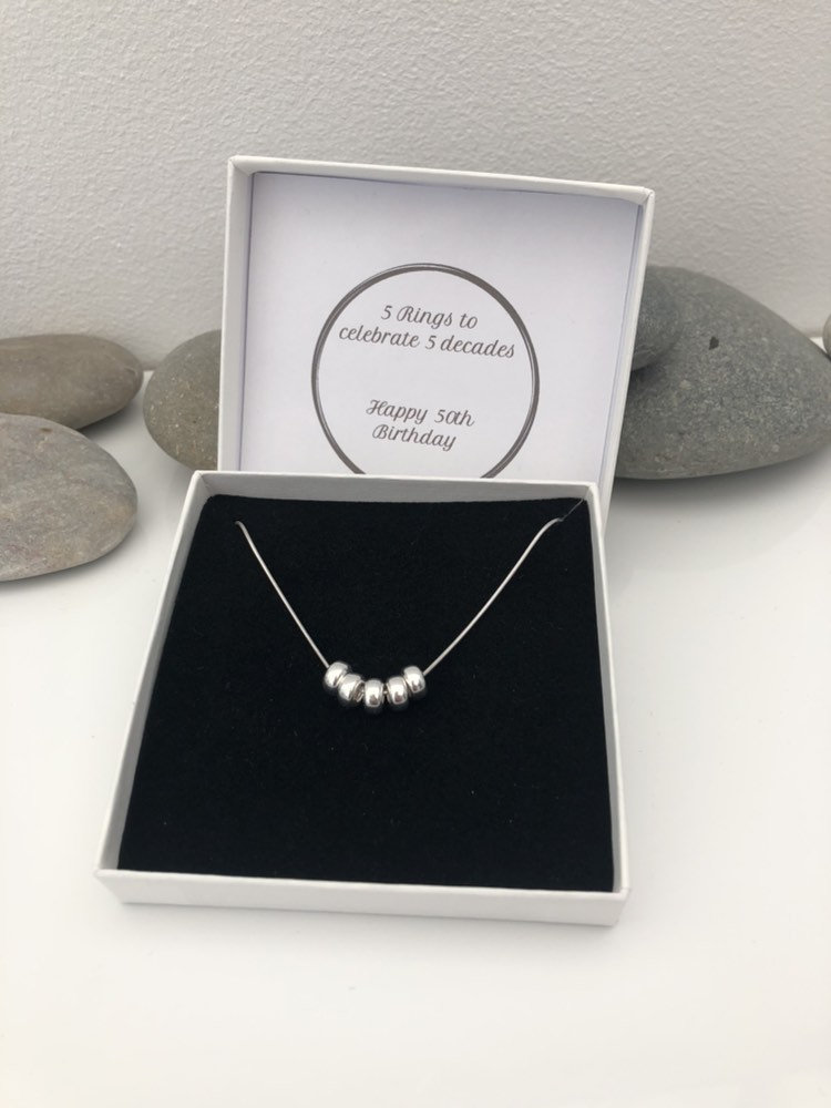 silver 50th birthday necklace 50 birthday gift 4 5e45730d