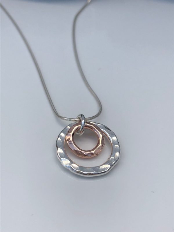 silver and rose gold double circle necklace 5e45a42f scaled