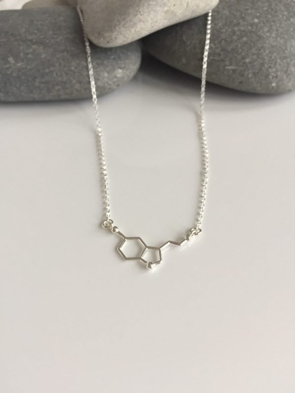 silver serotonin molecule necklace 5e459a5e scaled