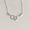 silver serotonin molecule necklace 5e459a68