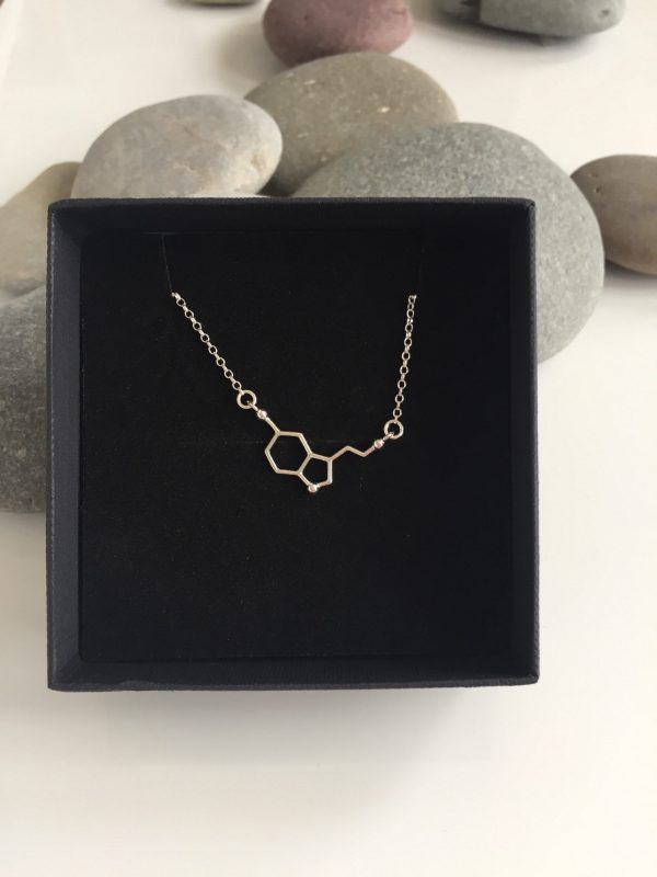 silver serotonin molecule necklace 5e459a6d scaled