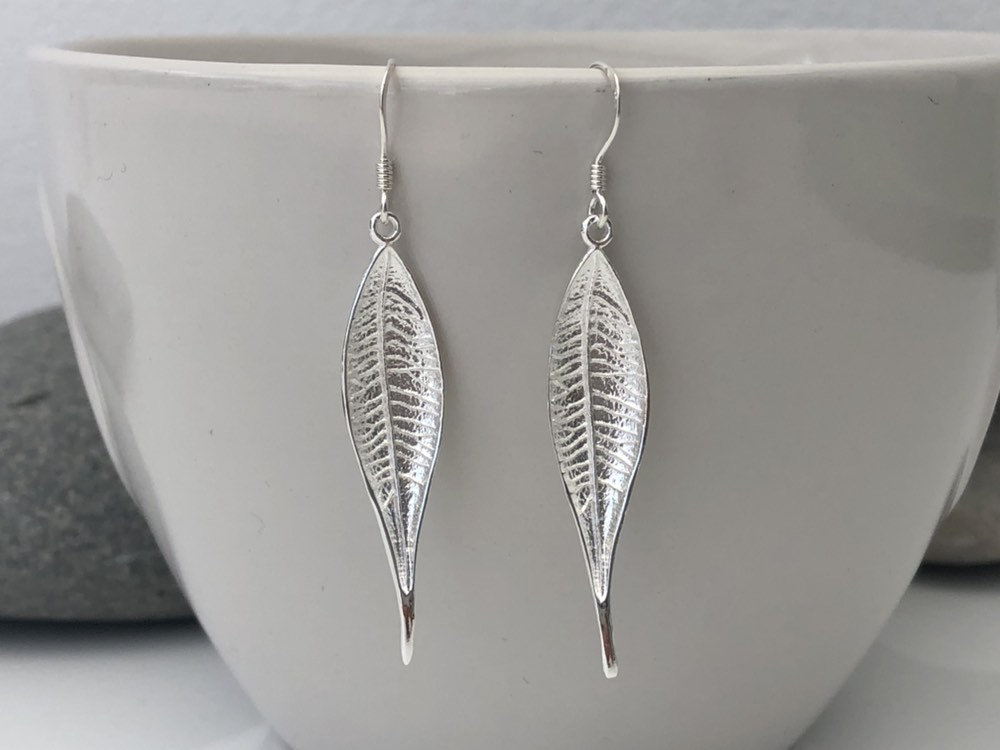 sterling silver leaf earrings 5e457802