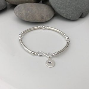 sterling silver personalised infinity stretch bracelet 5e45b3b0