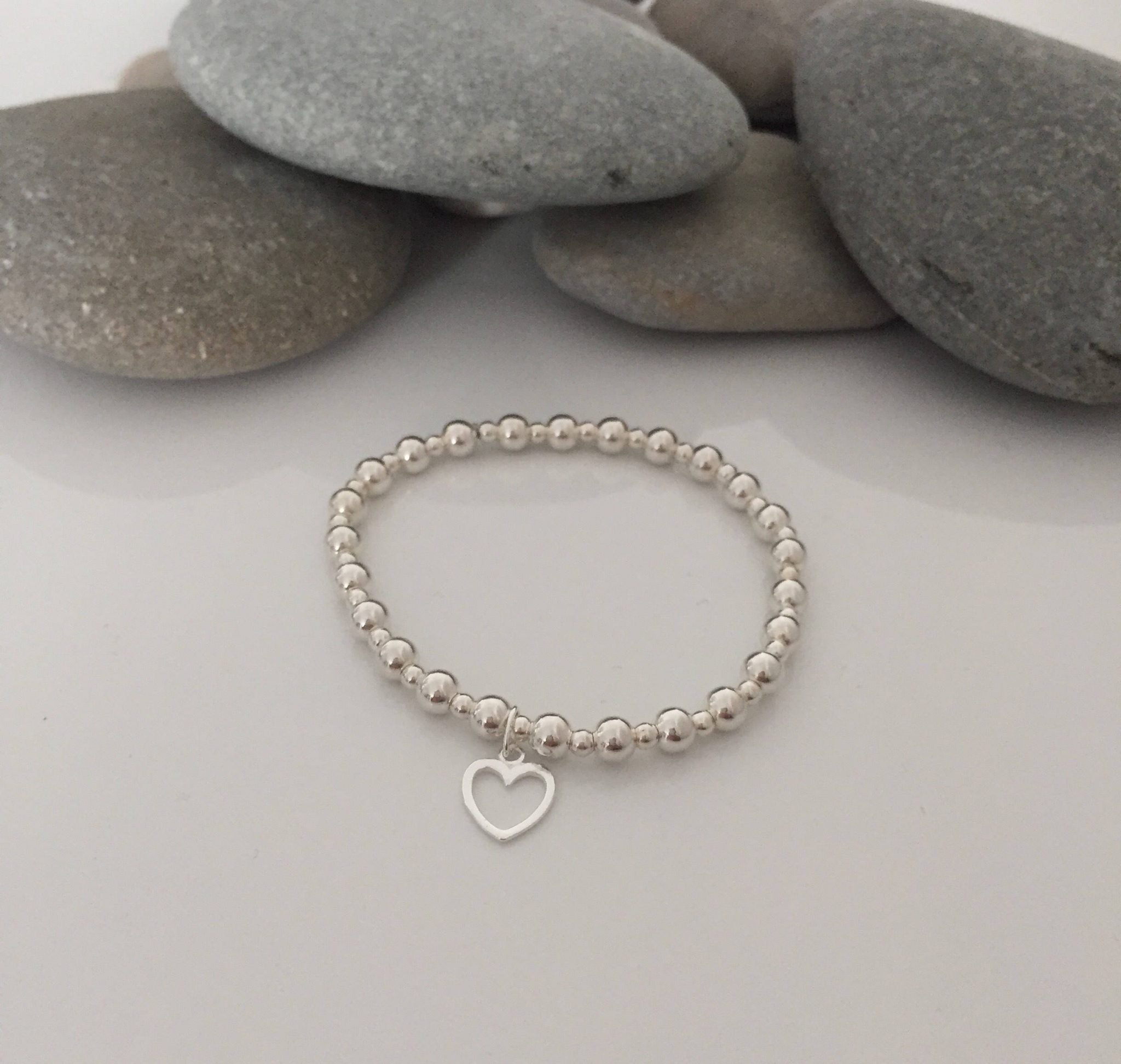 Stretch Bracelet with Heart Charm Loved By Venus