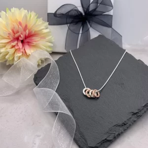 40th hammered ring necklace
