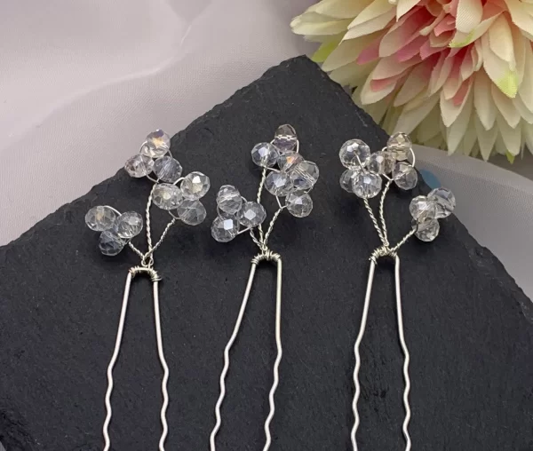 set of 3 crystal hairpins 2
