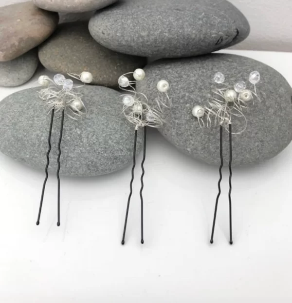 set of 3 crystal pearl hairpins 3