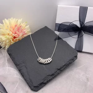 80th hammered ring necklace