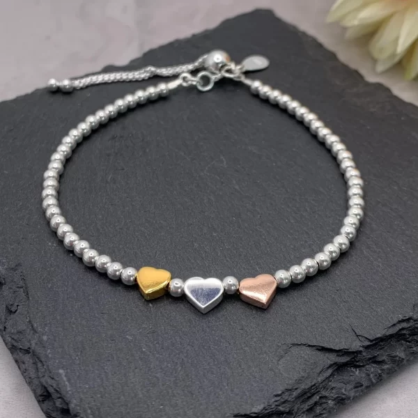 mixed metal heart bracelet2