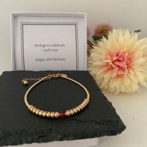Gold filled 16th Birthstone Bracelet