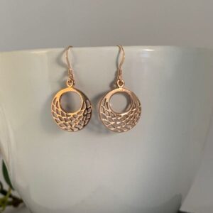 Rose Gold Filigree Circle Earrings